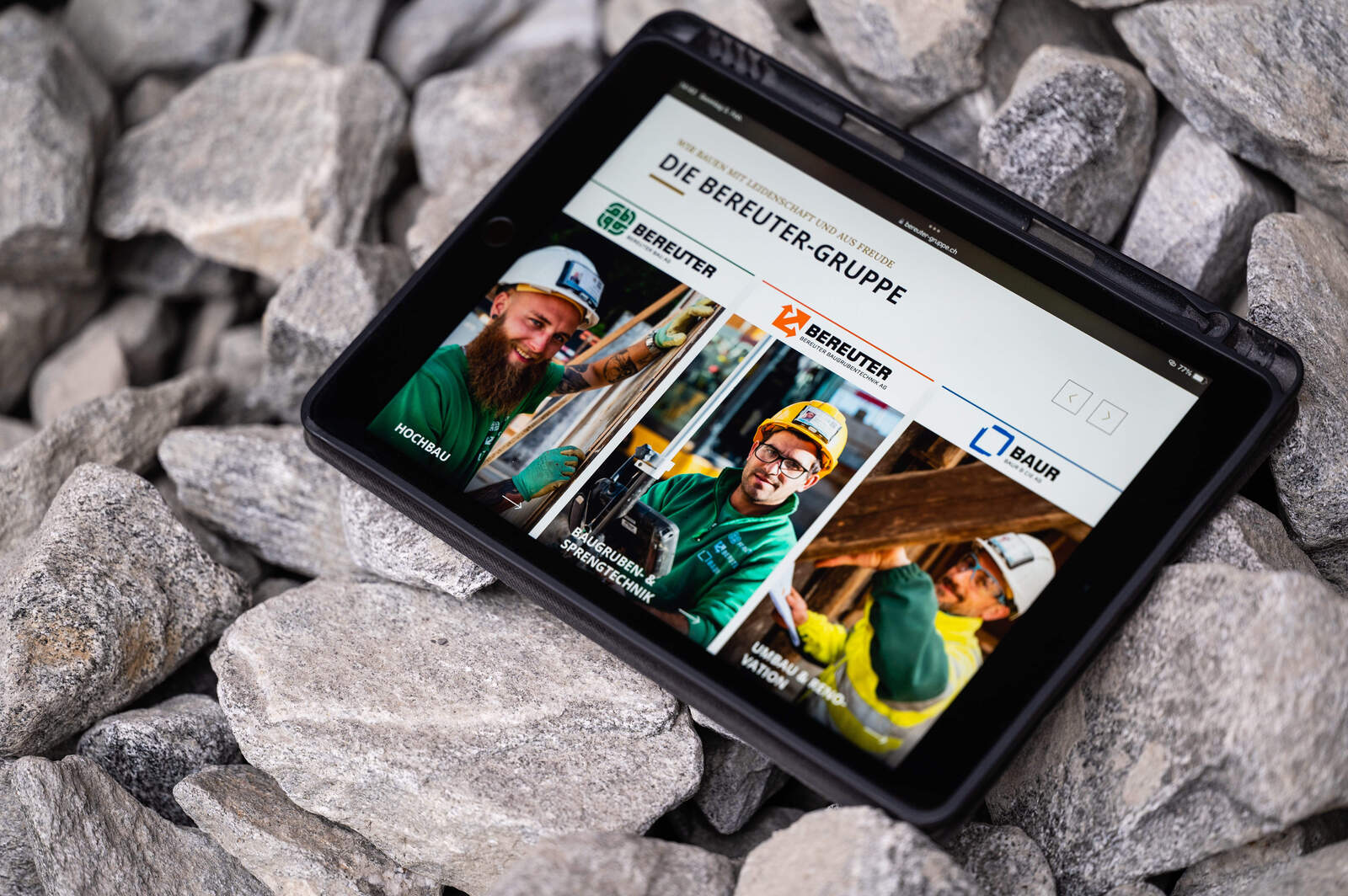 Ipad mit der neuen Website